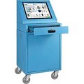 Global Equipment LCD Mobile Console Computer Cabinet, Blue 273115BL